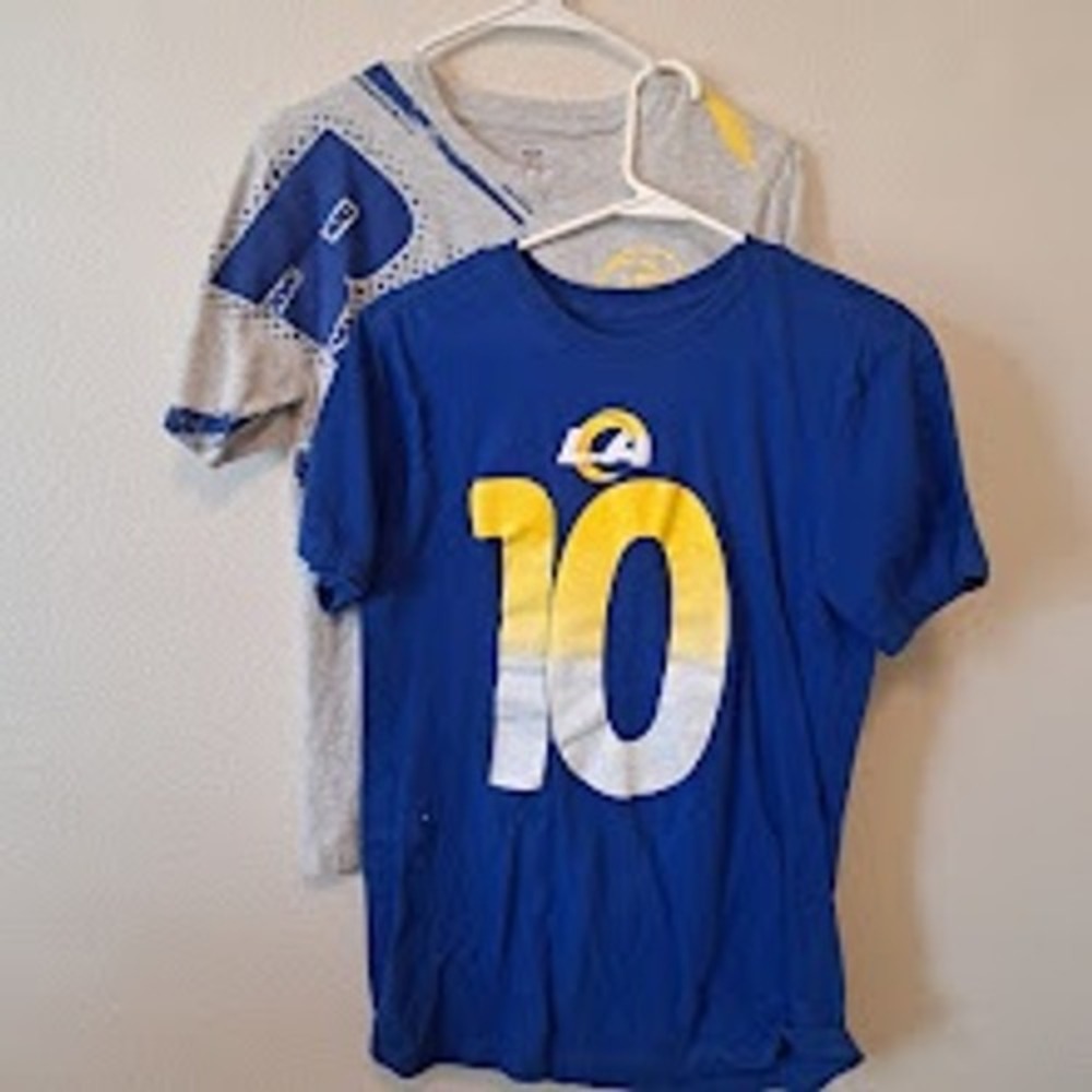 Nike Los Angeles Rams Cooper Kupp 10 Youth T-Shirt Bundle Blue Grey Kids L 14/16